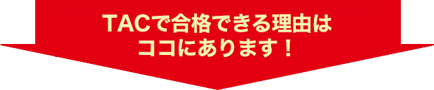 これら合格ポイントを達成するため、TACは３つの合格メソッドを用意